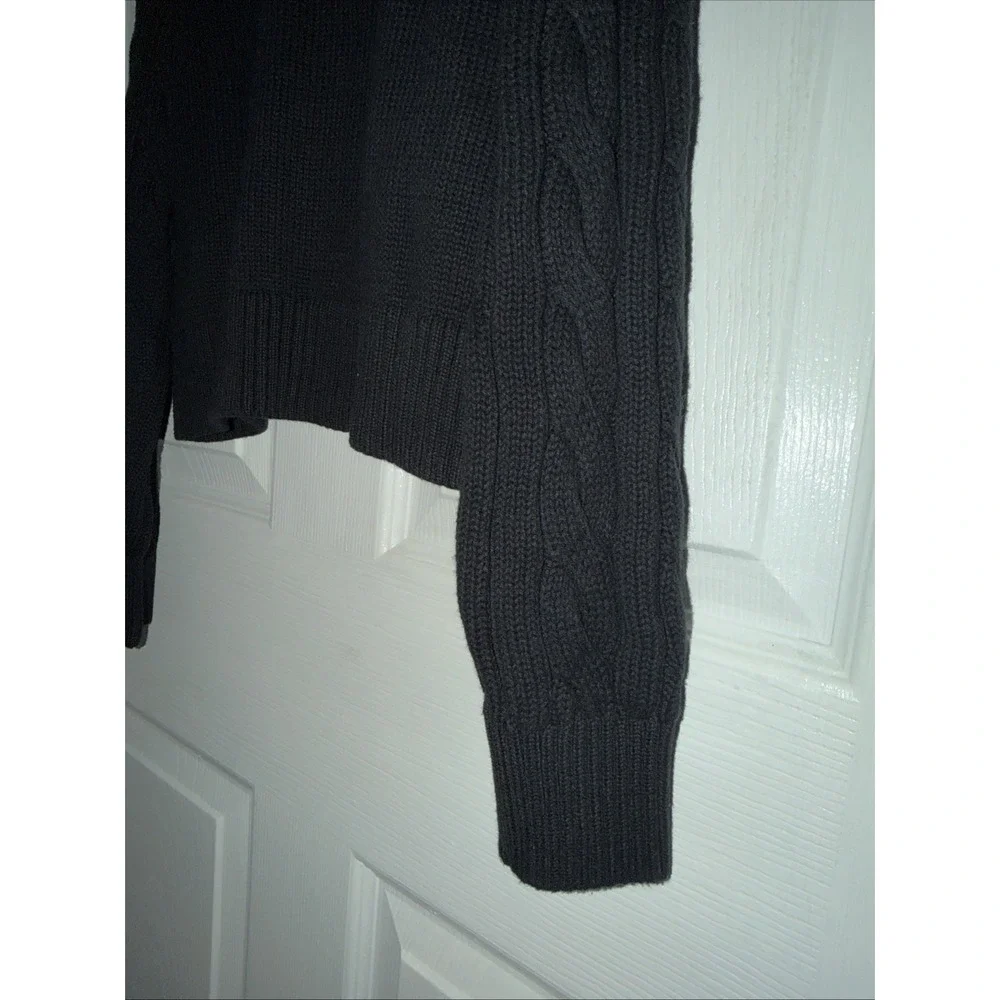 New GAP Kids Girls Black Cable Knit‎ Button Cardigan Size M 8 Cotton